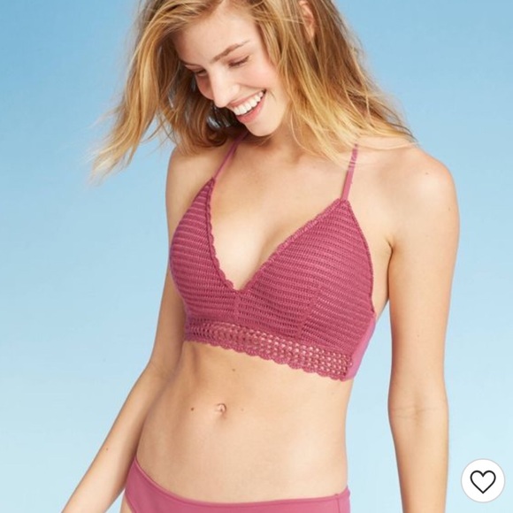 Women’s crochet long line bikini top - Picture 1 of 7